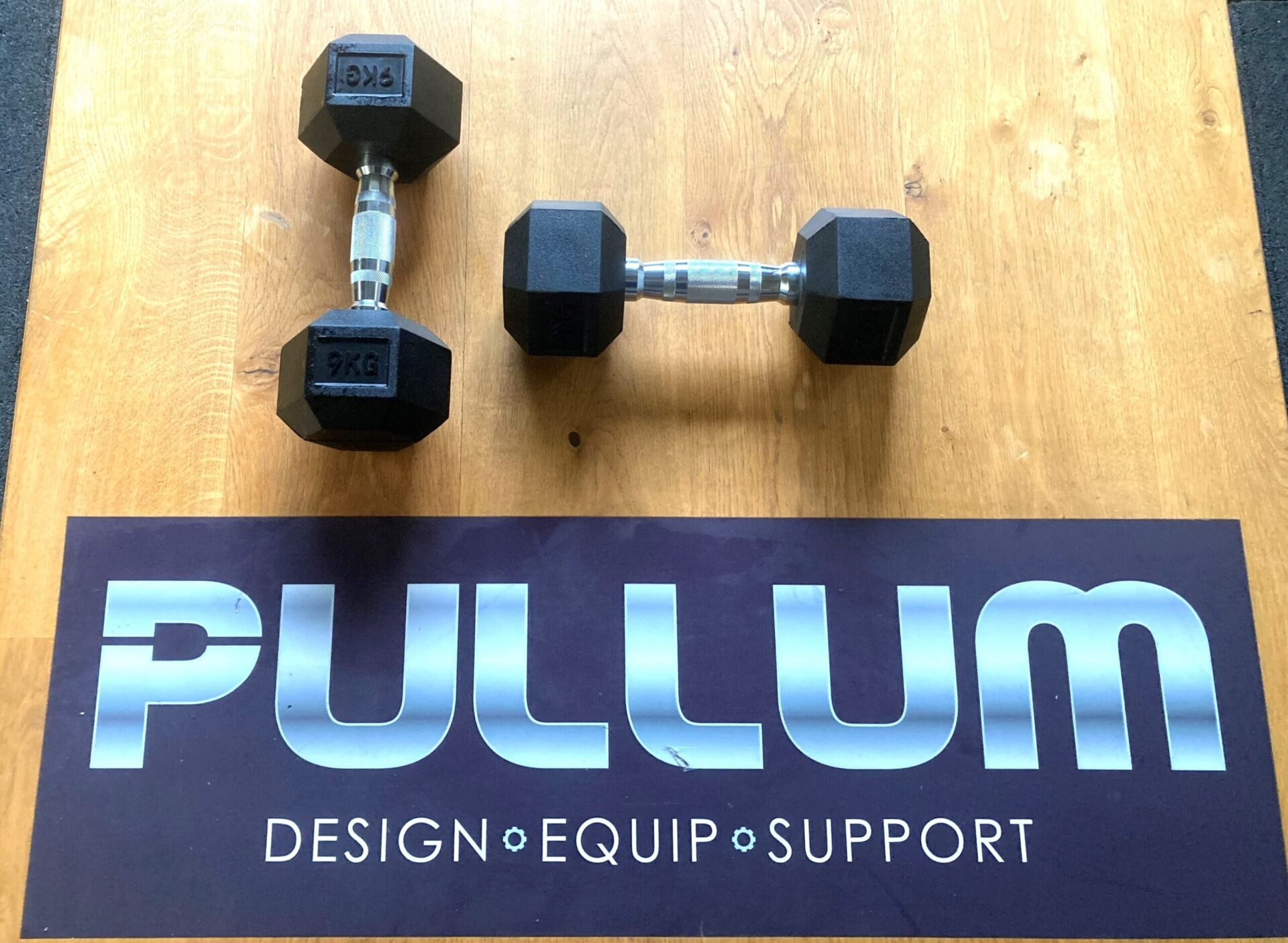 Set of Solid Rubber Hex Dumbbells